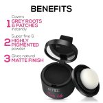 RENEE Cover-Up Hair Powder - Black | Covers Grey Roots & Bald Spots Instantly | Highly Pigmented, Fuller & Denser Look | Long-Lasting | Matte Finish | Fine Powder | Flawless Application | 4gm - Image 4