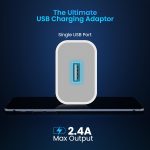 Portronics Adapto 12 2.4A 12W Fast Wall Charger for iPhone 11/Xs/XS Max/XR/X/8/7/6/Plus, iPad Pro/Air 2/Mini 3/Mini 4, Samsung S4/S5, and More(White) - Image 3