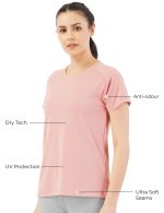 PUMP'D Athleisure Women's Round Neck T-Shirt for Gym - UV Protect | Ultra Soft Seams | Quick Dry | Active Wear T Shirts for Woman Polyester t Shirts for Women for Gym & Sports Wear Anti Odor - Image 3
