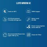 Lloyd 1.0 Ton 2 Star Fixed Speed Window AC (Copper, 2023 Model, White with Silver Deco Strip, GLW12C2YWSEW) - Image 7