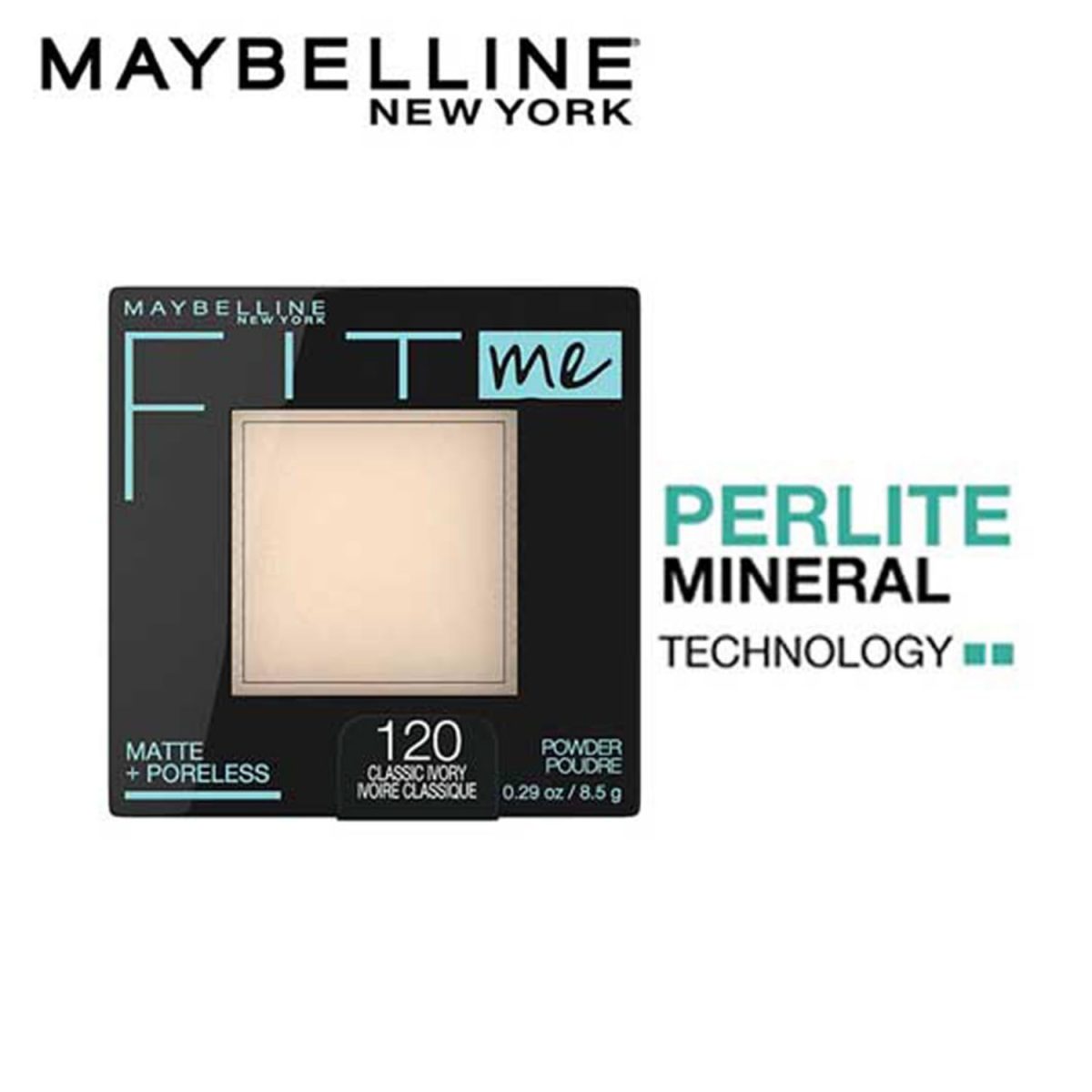 Maybelline New York Powder Foundation, Pressed Powder Compact, Mattifies Skin, Incl. Mirror and Applicator, Fit Me, 120 Classic Ivory, 8.5g - Image 3