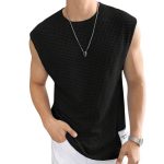 Narsingha Dreams Men's Polycotton Waffle Tank Tops Sleeveless Round Neck T-Shirt for Gym, Running and Outdoor - Image 2