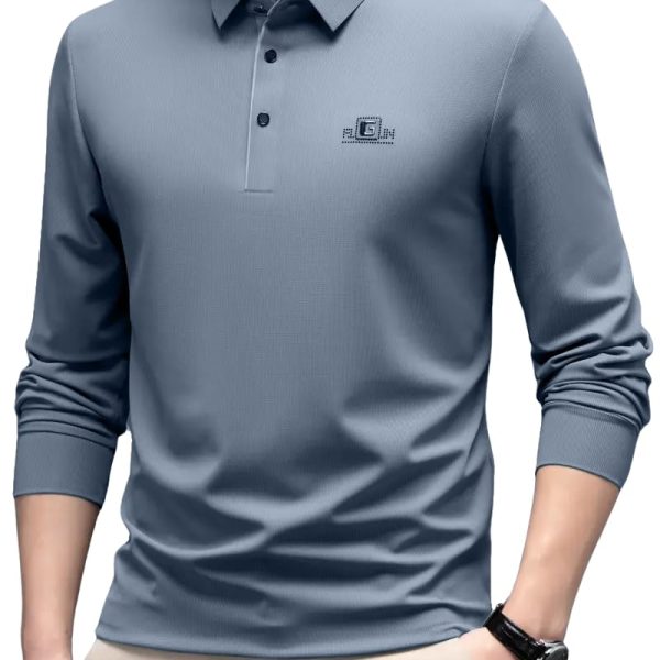 IndoPrimo Men Plain Polo Collar T Shirt Casual Embroidered T Shirt for Men Full Sleeeve