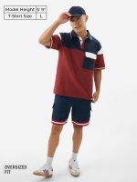 The Souled Store Color Block: Cayenne Men and Boys Short Sleeve Collared Neck Cotton Oversized Polos - Image 2