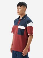 The Souled Store Color Block: Cayenne Men and Boys Short Sleeve Collared Neck Cotton Oversized Polos - Image 3