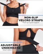 GLAMORAS Women Polyester Spandex High Impact Front Zip Sports Bra Longline Fitness Criss Cross Back Crop Tops for Gym, Yoga & Workout - Size: M-4XL - Image 2