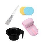 SIOPAWORLD Face Mask Applying Brush, Facial Headband, Face Cleaning Sponges, Facial Applicator Bowl with Handle, Makeup Remover Cosmetic Puff Women Beauty Professional Salon Spa Head Wrap Combo (5pcs) - Image 4