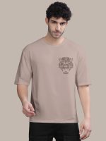 BULLMER Black Trendy Front and Back Printed oversized Round Neck T-shirt for men - Image 3