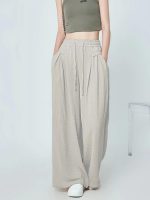 GRECIILOOKS Textured Trousers for Women | Women Loose Fit Trousers | Women's High-Waisted Pant | Women Trousers Pants | Korean Trousers for Women - Image 6