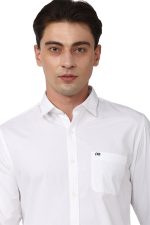 Peter England Men's Slim Fit Full Sleeve Cotton Solid Casual Shirt with Pocket - Image 4