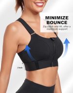 GLAMORAS Women Polyester Spandex High Impact Front Zip Sports Bra Longline Fitness Criss Cross Back Crop Tops for Gym, Yoga & Workout - Size: M-4XL - Image 3