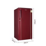 CANDY 165L 1 Star Direct Cool Single Door Refrigerator with Stabilizer free Operation (Red Mono, CSD1761RM) - Image 3