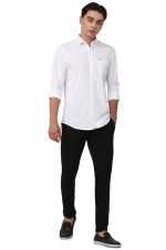 Peter England Men's Slim Fit Full Sleeve Cotton Solid Casual Shirt with Pocket - Image 2