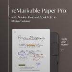 reMarkable Paper Pro Bundle Mosaic Weave Includes 11.8'' Paper Tablet Marker Plus Pen with Eraser and A Book Folio Cover Basalt - Image 2
