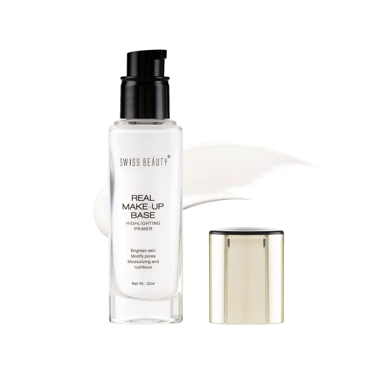Swiss Beauty Real Makeup Base Highlighting Primer| Skin-Hydrating Poreless Primer With Natural Glow Finish For Face Makeup |Shade - Natural Tint, 32Ml - Image 2