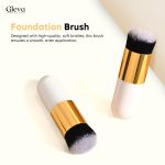 Gleva Powder and Foundation Makeup Brush Flawless Application for Liquid, Cream, and Powder Makeup Blending – Soft, Dense Bristles for Smooth, Even Coverage Multitasking Travel Brush - Image 2