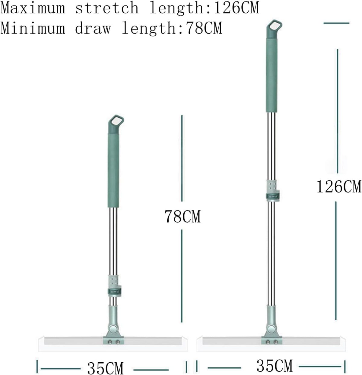 Misamo Enterprise 50-Inch Rotating Floor Squeegee, Heavy Duty Bathroom Wiper with 180-Degree Swivel Head, Sage Green - Image 6
