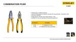 STANLEY 70-482 8'' Sturdy Steel Combination Plier with Anti-Rust properties for gripping, holding and cutting wires, YELLOW & BLACK - Image 2