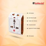 Goldmedal Spice 3-Pin 240V Universal Travel Adaptor with LED Indicator (White) - Pack of 1, Compatible with Worldwide Plugs - Image 4