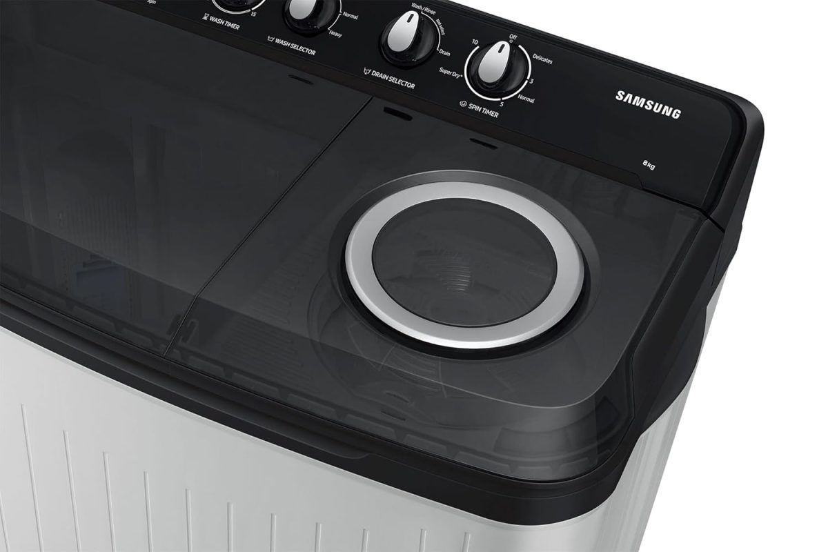 Samsung 8 kg, 5 star, Semi-Automatic Top Load Washing Machine (WT80C4200GG/TL, Air Turbo Drying, Light Gray,) - Image 12