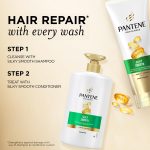 Pantene Advanced Hairfall Solution, Silky Smooth Care Shampoo, Pack of 1, 1000ML, Green - Image 4