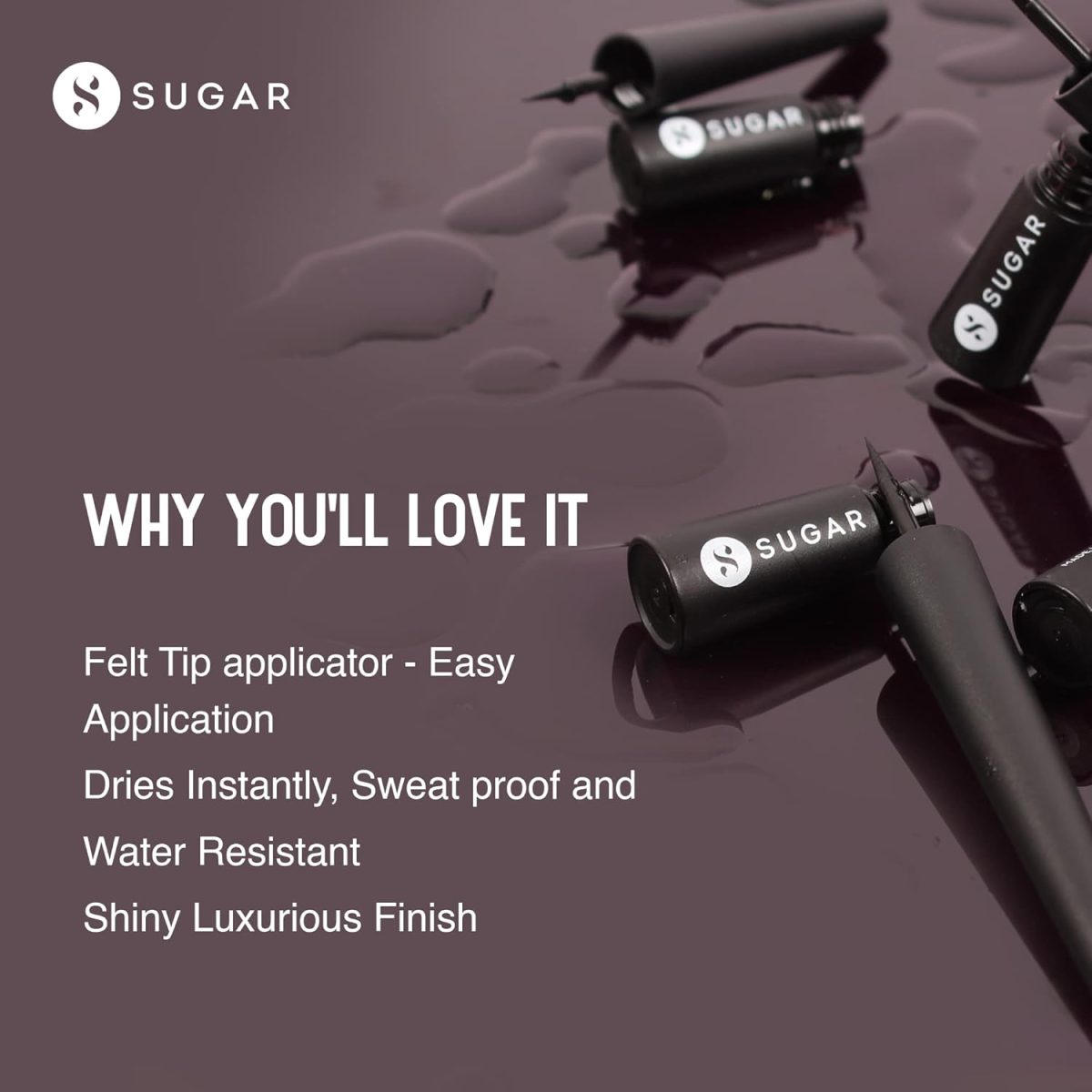 SUGAR Cosmetics Gloss Boss 24Hr Glossy Eyeliner Gel With Brush | Smudeproof & Waterproof - 01 Back In Black (Black Eyeliner) | 3Ml - Image 5