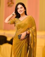 MARGI DESIGNERS Womens New Latest Party Fancy Bollywood Style Fendy Two Tone Chiffon Embellished Hand Lace Work Saree with Blouse - Image 2