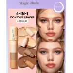 HUDA ZONE 4-in-1 Makeup Contour Concealer Stick: Combines Highlight Shimmer Highlight Matte,and Bronzer in one compact stick. - Image 4