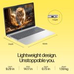 HP 15, AMD Ryzen 3 7320U Laptop (8GB LPDDR5, 512GB SSD) Anti-Glare, Micro-Edge, 15.6"/39.6cm,FHD, Win 11, Silver, 1.59kg, AMD Radeon Graphics, 1080p HD Camera, fc0154AU - Image 7