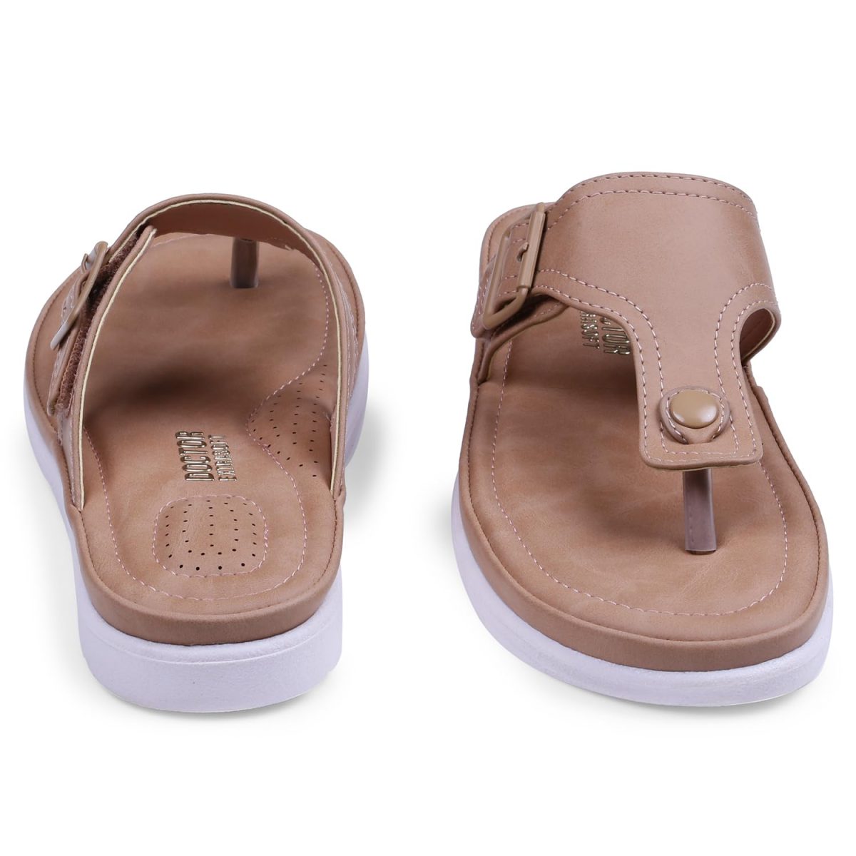 DOCTOR EXTRA SOFT Womens Flat Memory Foam Slippers/Flip-Flops Fashion Stylish Casual Comfortable Diabetic Orthopedic Lightweight Synthetic Slip-on Sandals with Adjustable Buckle for Girls & Ladies D-630 - Image 6