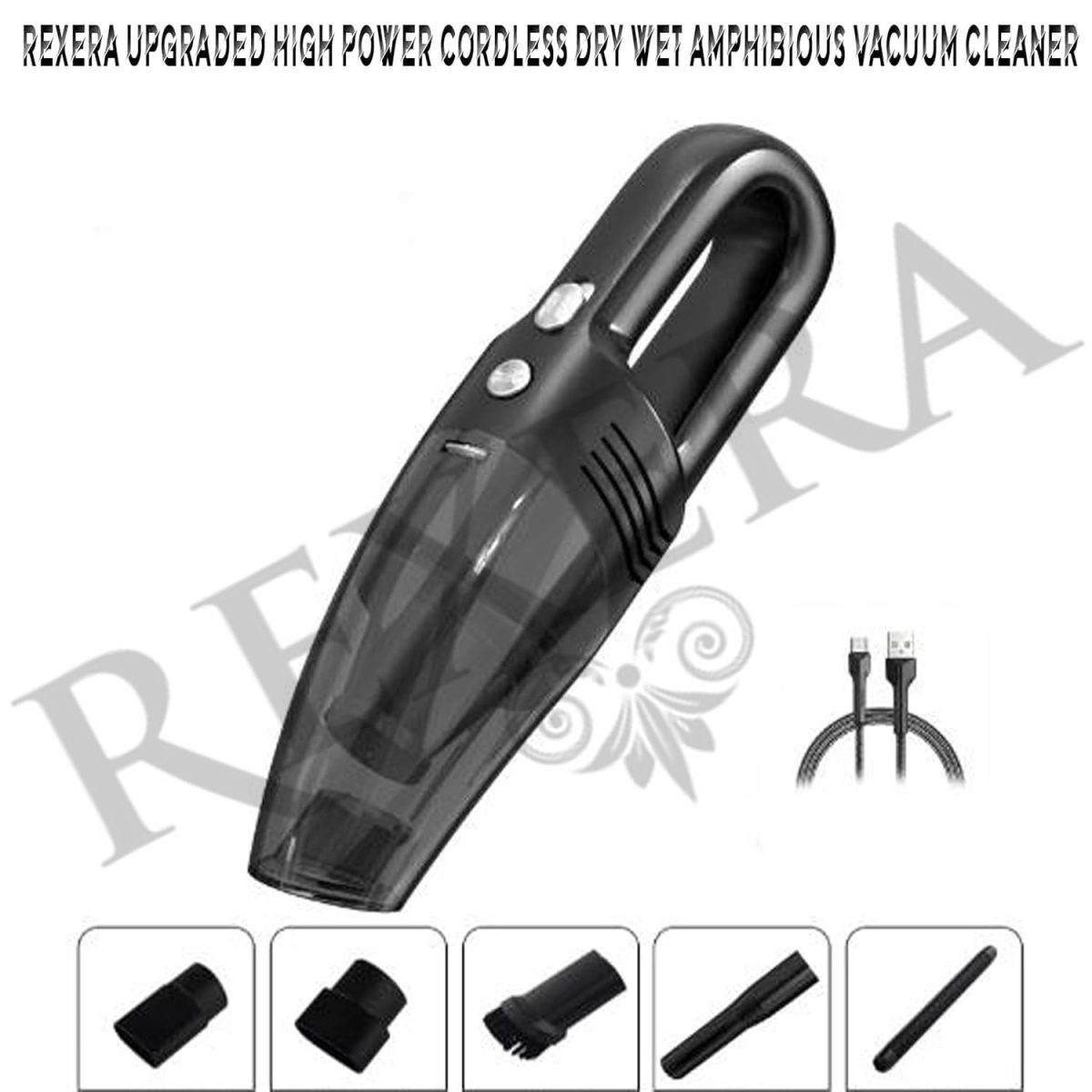 REXERA 𝐖𝐢𝐫𝐞𝐥𝐞𝐬𝐬 Handheld Portable Car 𝐕𝐚𝐜𝐮𝐮𝐦 𝐂𝐥𝐞𝐚𝐧𝐞𝐫 2IN1 | Rechargeable 2X High Power Lightweight Cordless Mini Vacuum Traveling 𝐂𝐚𝐫 & 𝐇𝐨𝐦𝐞 Dual Use Vacuum Cleaner【JN-13】 - Image 3