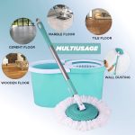 Raxon Innovation Stainless Steel Microfiber Floor Cleaning Mop with Removable Washable Cleaning Pad and Integrated Water Mechanism,mop for Cleaning Floor(Multicolour) (Spin Mop) - Image 3
