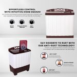 ionstar 7 KG 2025 Hydro Wash Series | Semi-Automatic Washing Machine | Magic Filter | Jet Pulsator | Air Dryer | Buzzer | Wheels | MAROON - Image 4