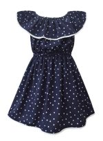A.T.U.N. (ALL THINGS UBER NICE) Girl's Cotton Skater Knee-Long Knee Length Dress (Gdrs Cel NPD_Navy), Blue, 7-8 Years - Image 2