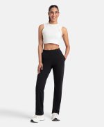 Jockey 1302 Women's Super Combed Cotton Elastane Stretch Mid Rise Relaxed Fit Trackpants with Side Pockets - Image 4