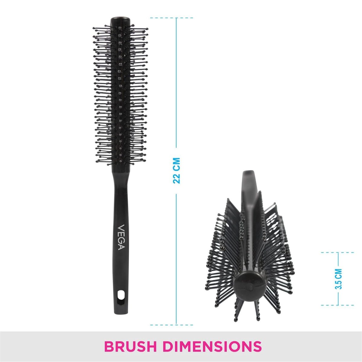 VEGA Round Brush For Men & Women, (R3-RB), Color May Vary - Image 3