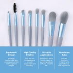 Gleva 8 Pcs Brush Set With Pouch, Makeup Brushes Premium Synthetic Kabuki Foundation, Concealers, Eye Shadows Professional Blush, Face Powder, Highlighter, Contour, Blending Eyeliner (Pink) - Image 6