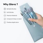 Gleva 8 Pcs Brush Set With Pouch, Makeup Brushes Premium Synthetic Kabuki Foundation, Concealers, Eye Shadows Professional Blush, Face Powder, Highlighter, Contour, Blending Eyeliner (Pink) - Image 3