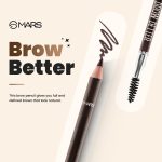 MARS Brow Better Eyebrow Pencil with Spoolie | Long-Lasting & Smudge Proof | Rich Pigmentation | Natural-Looking Results | Easy to Sharpen (1.4 gm) (Dark Brown) - Image 4