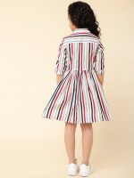 A.T.U.N. (ALL THINGS UBER NICE) Girls Cotton Striped Knee Length Shirt Dress | Full Sleeve Party Dress - Image 4