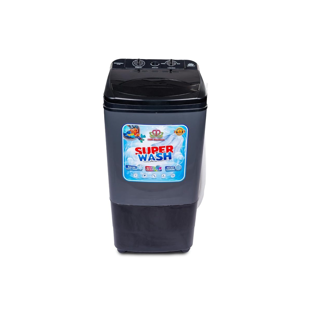 DMR-OW-75 Only Washer with 7.5Kg Washing Capacity and 1 Year Free Spare Supply Warranty. (Only Washer - No Spin dryer) (Black) - Image 2