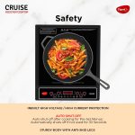 Pigeon by Stovekraft Cruise 1800 watt Induction Cooktop With Crystal Glass,7 Segments LED Display, Auto Switch Off - Black - Image 4