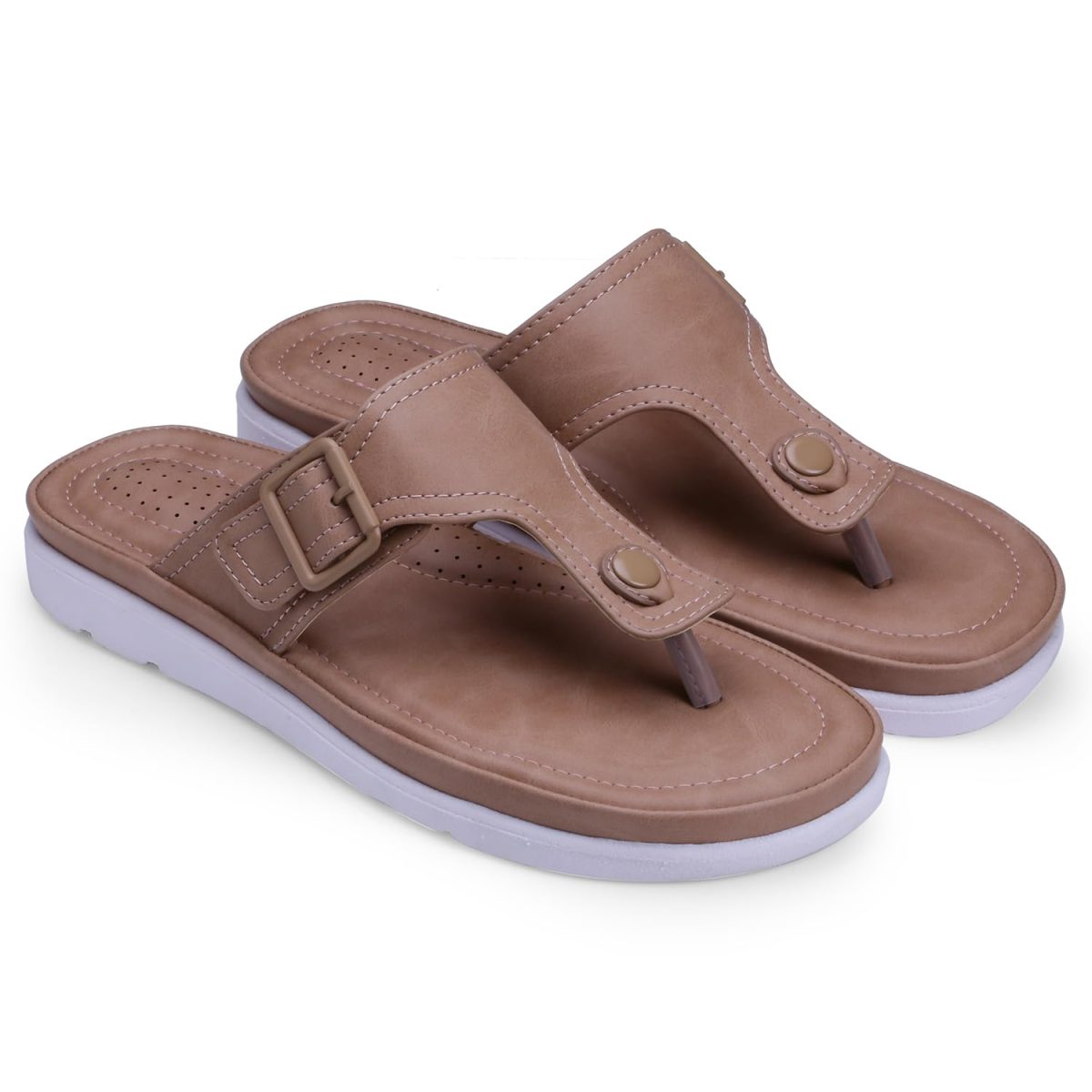 DOCTOR EXTRA SOFT Womens Flat Memory Foam Slippers/Flip-Flops Fashion Stylish Casual Comfortable Diabetic Orthopedic Lightweight Synthetic Slip-on Sandals with Adjustable Buckle for Girls & Ladies D-630 - Image 4