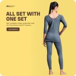 Boldfit Thermal wear for Women Set Warm and Comfortable Thermals Set for Woman Full Sleeves Body Warmer Combo for Women Natural Insulation Thermals Cozy Thermal Top and Leggings Combo for Womens - Image 4
