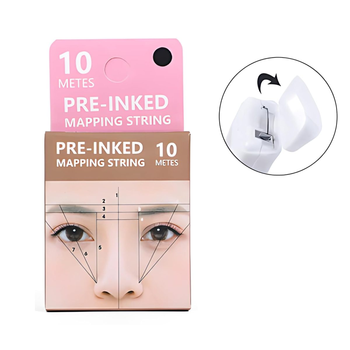 Globelle Mapping Thread for Eyebrow Marking – Pre-Inked Thread for Precise Brow Shaping and Symmetry, Ideal for Microblading, PMU, and Professional Makeup Artists (Black) - Image 2