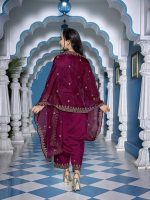 Royal Export Women's Viscose Silk Floral Embroidered Straight Kurta Palazzo with Dupatta (RX99) - Image 2