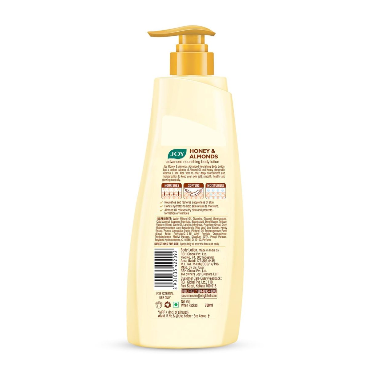 Joy Honey & Almonds Advanced Nourishing Lightweight Body Lotion 750ml | Enriched With Shea Butter | Summer Lotion With Natural Sunscreen Filters | Suitable for Normal to Dry Skin - Image 8