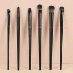 Red Square Makeup Eye Brush Set 6 pcs Smudg, Highlight, Eye Tail Tinting, Eyebrow, Eyeshadow Spreading, Lip, Easy to Clean, Professionals (BLACK GOLD SILVER) (936) - Image 5