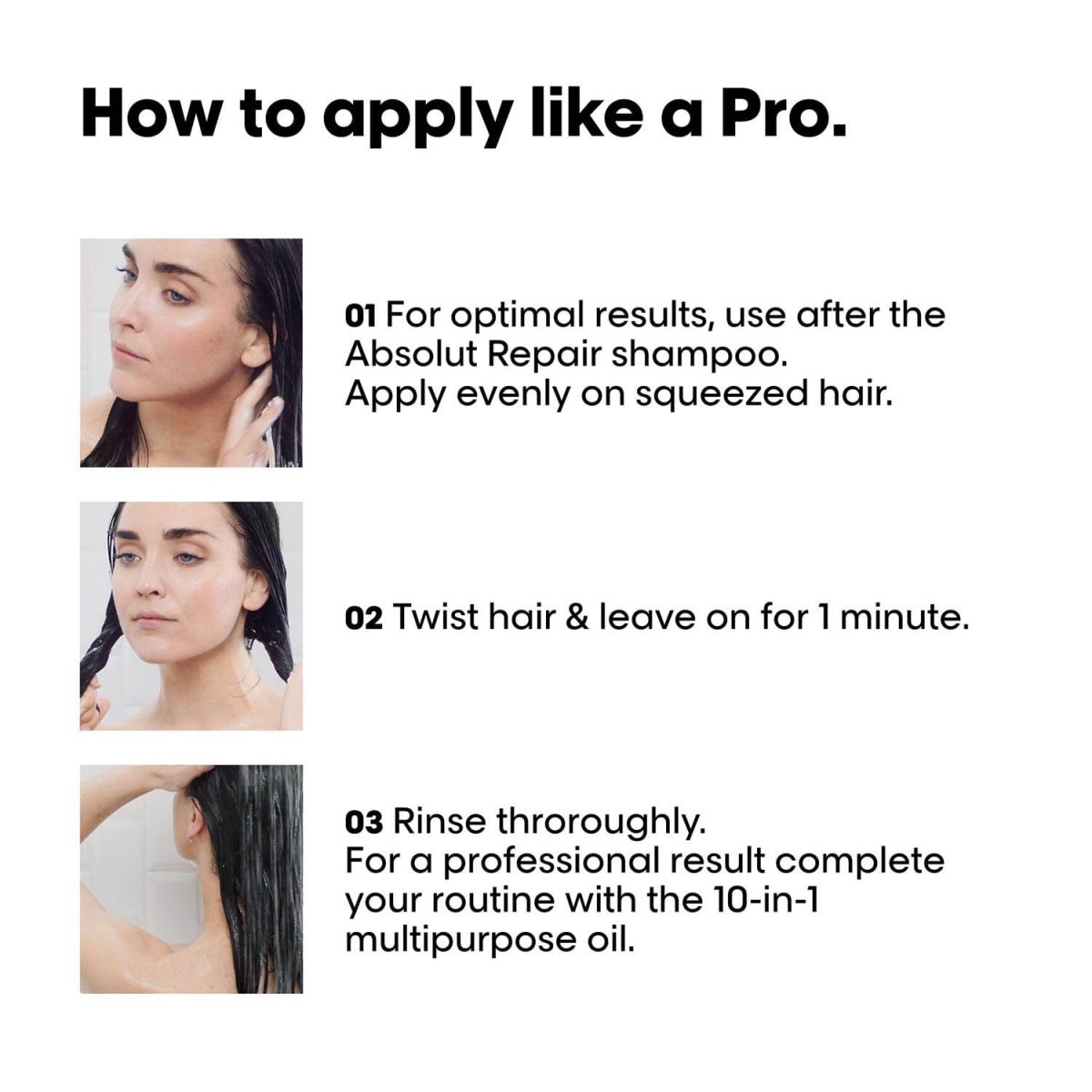 L'Oréal Professionnel Absolut Repair Mask for Dry & Damaged Hair - 250ml | Professional mask for Strengthening and Repairing Hair, With Protein & Omega-9, For Men & Women - Image 8