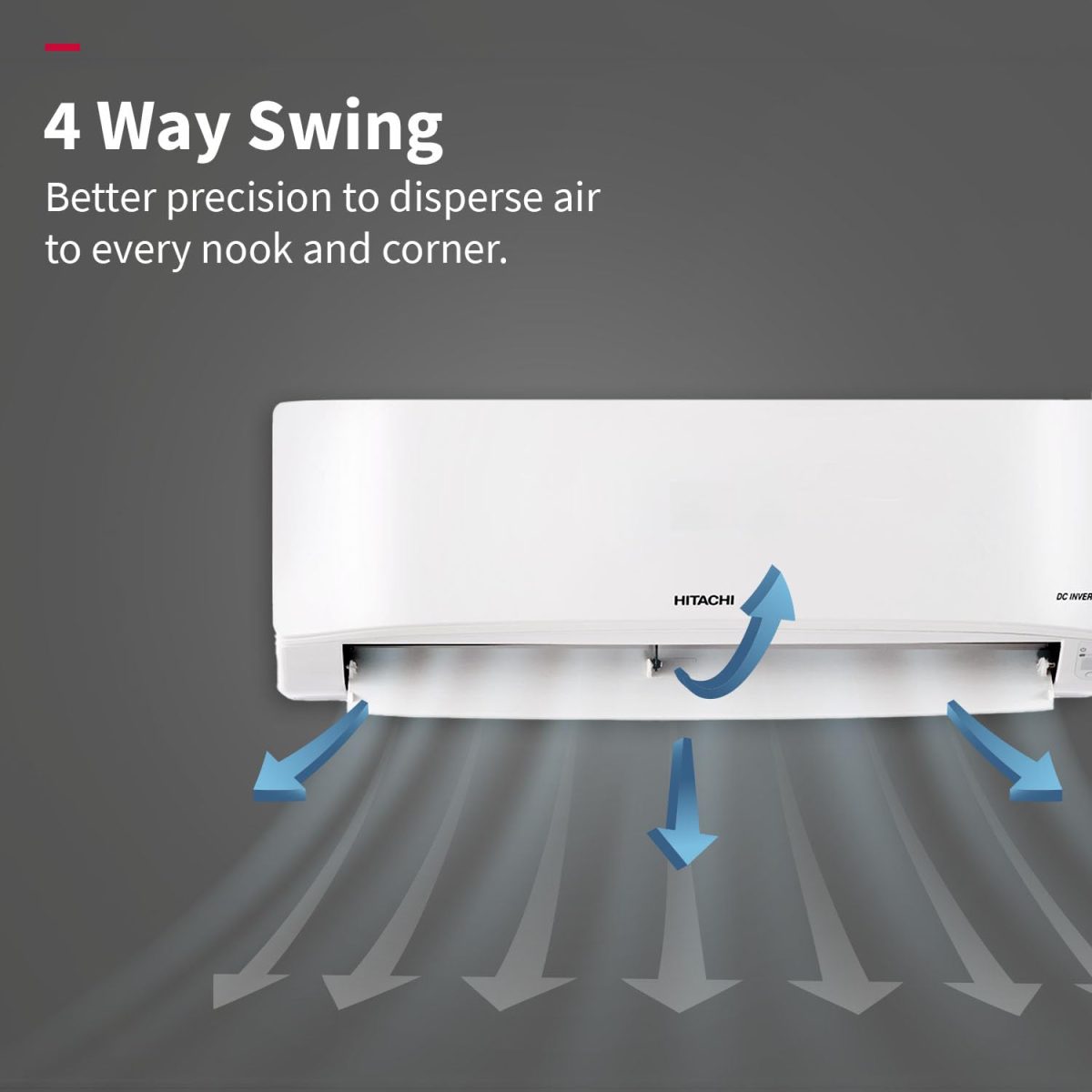Hitachi 1 Ton Class 3 Star, 4-Way Swing, ice Clean, Xpandable+, Inverter Split AC (100% Copper, Dust Filter, 3400SXL RAS.D312PCBIBS, White) - Image 8